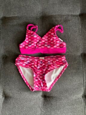 EUC Fin Fun Malibu Pink Bandeau Bikini Set Size Small